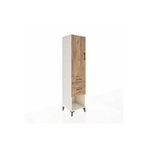 Hyperion Dolap 3 Raflı 2 Çekmeceli Tek Kapaklı 44x44x195 Aytaşı-çam