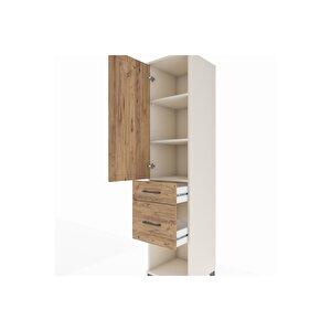 Hyperion Dolap 3 Raflı 2 Çekmeceli Tek Kapaklı 44x44x195 Aytaşı-çam