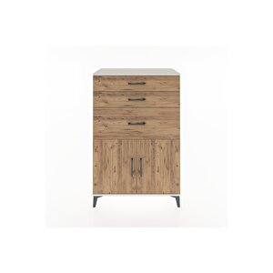 Hyperion Dolap Tek Raflı 3 Çekmeceli 2 Kapaklı 88x44x134 Aytaşı-çam