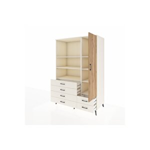 Kronos Dolap 7 Raflı 6 Çekmeceli Tek Kapaklı  132x59x195 Aytaşı-çam/aytaşı