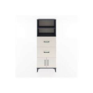 Hyperion Dolap 2 Raflı 2 Çekmeceli 2 Kapaklı 60x44x163 Antrasit-aytaşı