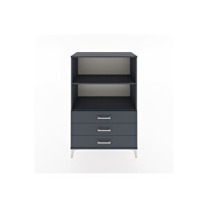 Hyperion Dolap 2 Raflı 3 Çekmeceli 88x44x134 Antrasit-antrasit