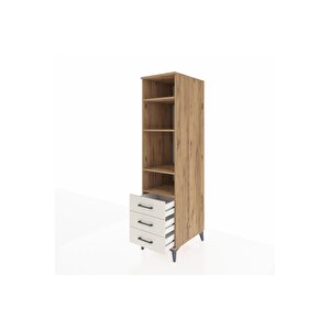 Kronos Dolap 4 Raflı 3 Çekmeceli 44x59x182 Çam-aytaşı
