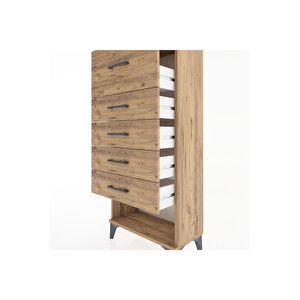 Hyperion Dolap 5 Çekmeceli 60x44x134 Çam-çam