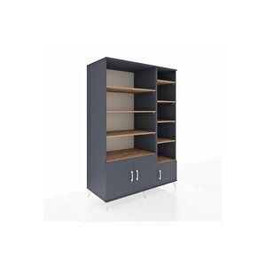 Kronos Dolap 10 Raflı 3 Kapaklı 132x59x195 Antrasit-antrasit/çam