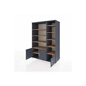 Kronos Dolap 10 Raflı 3 Kapaklı 132x59x195 Antrasit-antrasit/çam