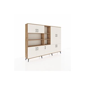 Arges Dolap 14 Raflı 9 Kapaklı 220x30x163 Çam-aytaşı/çam