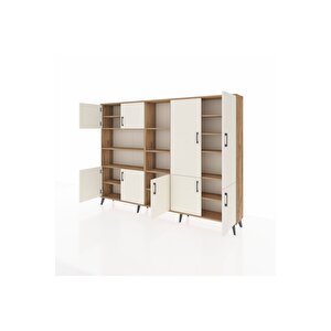 Arges Dolap 14 Raflı 9 Kapaklı 220x30x163 Çam-aytaşı/çam