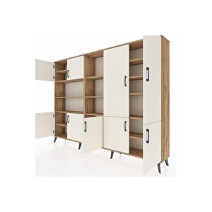 Arges Dolap 14 Raflı 9 Kapaklı 220x30x163 Çam-aytaşı/çam