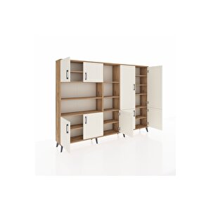 Arges Dolap 14 Raflı 9 Kapaklı 220x30x163 Çam-aytaşı/çam