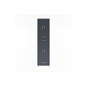 Hyperion Dolap 5 Raflı 3 Çekmeceli 4 Kapaklı 60x44x243 Aytaşı-antrasit
