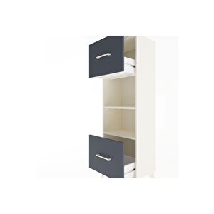 Arges Dolap 2 Raflı 2 Çekmeceli 44x30x134 Aytaşı-antrasit