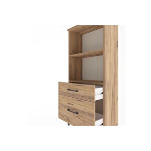 Arges Dolap 2 Raflı 2 Çekmeceli 60x30x134 Çam-çam