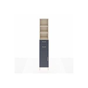 Hyperion Dolap 4 Raflı 2 Çekmeceli Tek Kapaklı 44x44x243 Aytaşı-antrasit