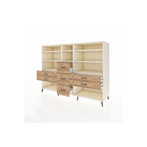 Kronos Dolap 8 Raflı 7 Çekmeceli  220x59x163 Aytaşı-aytaşı/çam