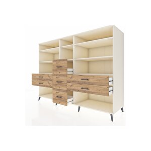 Kronos Dolap 8 Raflı 7 Çekmeceli  220x59x163 Aytaşı-aytaşı/çam