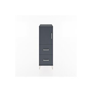 Hyperion Dolap 2 Raflı 2 Çekmeceli Tek Kapaklı 44x44x134 Antrasit-antrasit