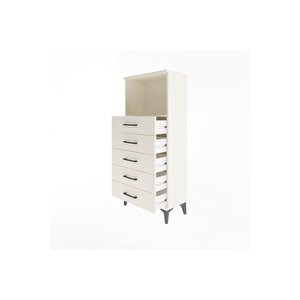 Arges Dolap Tek Raflı 5 Çekmeceli 60x30x134 Aytaşı-aytaşı