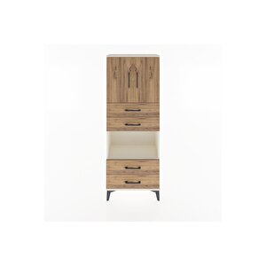 Arges Dolap 3 Raflı 4 Çekmeceli 2 Kapaklı 60x30x163 Aytaşı-çam