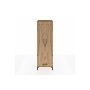 Kronos Dolap 4 Raflı Tek Çekmeceli 2 Kapaklı 60x59x182 Çam-çam