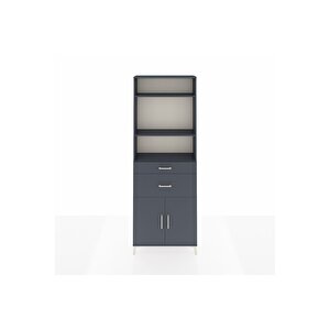 Arges Dolap 4 Raflı 2 Çekmeceli 2 Kapaklı 88x30x243 Antrasit-antrasit