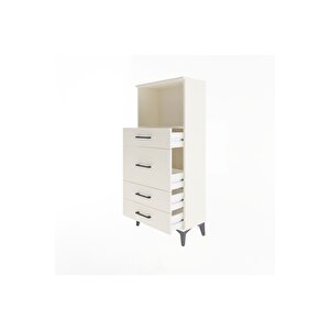 Arges Dolap Tek Raflı 4 Çekmeceli 60x30x134 Aytaşı-aytaşı