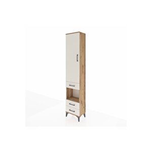 Arges Dolap 4 Raflı 3 Çekmeceli Tek Kapaklı 44x30x221 Çam-aytaşı