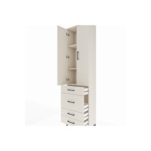 Arges Dolap 3 Raflı 4 Çekmeceli 2 Kapaklı 60x30x221 Aytaşı-aytaşı