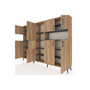 Arges Dolap 14 Raflı 10 Kapaklı 220x30x163 Çam-çam/antrasit