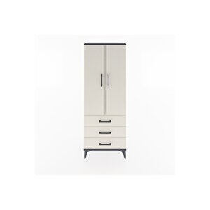 Arges Dolap 4 Raflı 3 Çekmeceli 2 Kapaklı 60x30x163 Antrasit-aytaşı