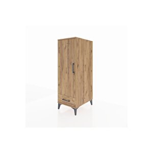 Kronos Dolap 3 Raflı Tek Çekmeceli Tek Kapaklı 44x59x134 Çam-çam