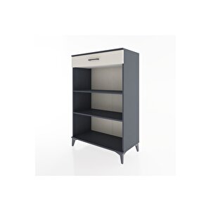 Hyperion Dolap 2 Raflı Tek Çekmeceli 88x44x134 Antrasit-aytaşı