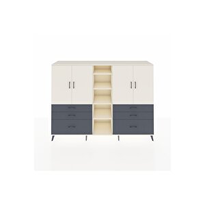 Hyperion Dolap 10 Raflı 6 Çekmeceli 4 Kapaklı 220x44x163 Aytaşı-aytaşı/antrasit
