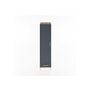 Hyperion Dolap 2 Raflı Tek Çekmeceli Tek Askılı 44x44x182 Çam-antrasit