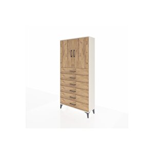 Arges Dolap 2 Raflı 6 Çekmeceli 2 Kapaklı 88x30x182 Aytaşı-çam