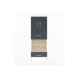 Hyperion Dolap 4 Raflı 2 Çekmeceli 2 Kapaklı 60x44x163 Aytaşı-antrasit