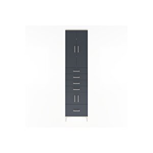 Arges Dolap 4 Raflı 5 Çekmeceli 4 Kapaklı 60x30x243 Aytaşı-antrasit