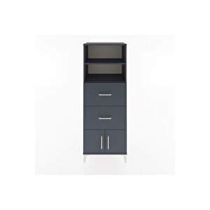 Hyperion Dolap 2 Raflı 2 Çekmeceli 2 Kapaklı 60x44x163 Antrasit-antrasit