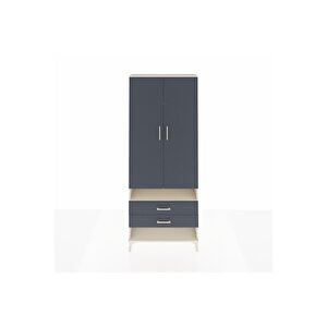 Arges Dolap 4 Raflı 2 Çekmeceli 2 Kapaklı 88x30x221 Aytaşı-antrasit