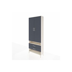 Arges Dolap 4 Raflı 2 Çekmeceli 2 Kapaklı 88x30x221 Aytaşı-antrasit