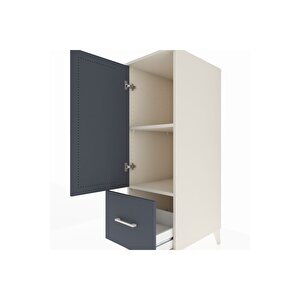 Kronos Dolap 2 Raflı Tek Çekmeceli Tek Kapaklı 44x59x134 Aytaşı-antrasit