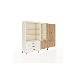 Hyperion Dolap 11 Raflı 3 Çekmeceli 5 Kapaklı 220x44x163 Aytaşı-çam/aytaşı