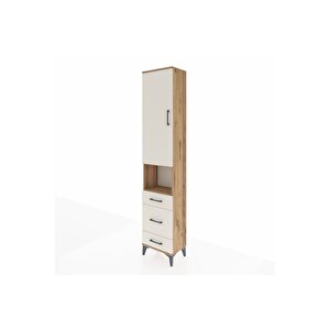 Arges Dolap 4 Raflı 3 Çekmeceli Tek Kapaklı 44x30x221 Çam-aytaşı