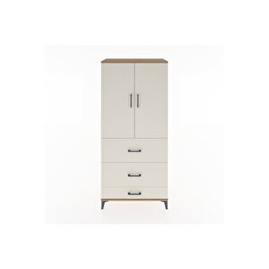 Hyperion Dolap Tek Raflı 3 Çekmeceli Tek Askılı 88x44x195 Çam-aytaşı