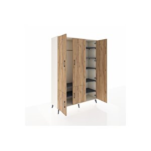 Hyperion Dolap 7 Raflı 5 Kapaklı Tek Askılı 132x44x195 Aytaşı-çam/antrasit