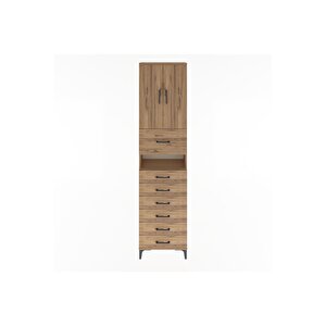 Arges Dolap 3 Raflı 6 Çekmeceli 2 Kapaklı 60x30x243 Çam-çam