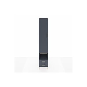 Hyperion Dolap 6 Raflı 2 Çekmeceli Tek Kapaklı 44x44x243 Antrasit-antrasit