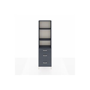 Arges Dolap 3 Raflı 3 Çekmeceli 60x30x221 Antrasit-antrasit