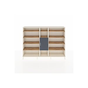 Arges Dolap 12 Raflı Tek Kapaklı  220x30x163 Aytaşı-antrasit/çam