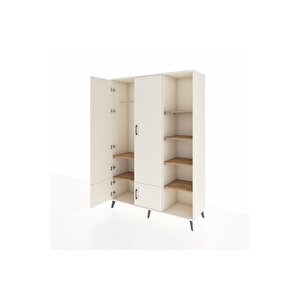 Hyperion Dolap 6 Raflı 4 Kapaklı Tek Askılı 132x44x195 Aytaşı-aytaşı/çam